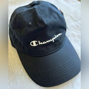 NWT Champion WOMENS Script Dad Adjustable Baseball Cap, Black/White, One